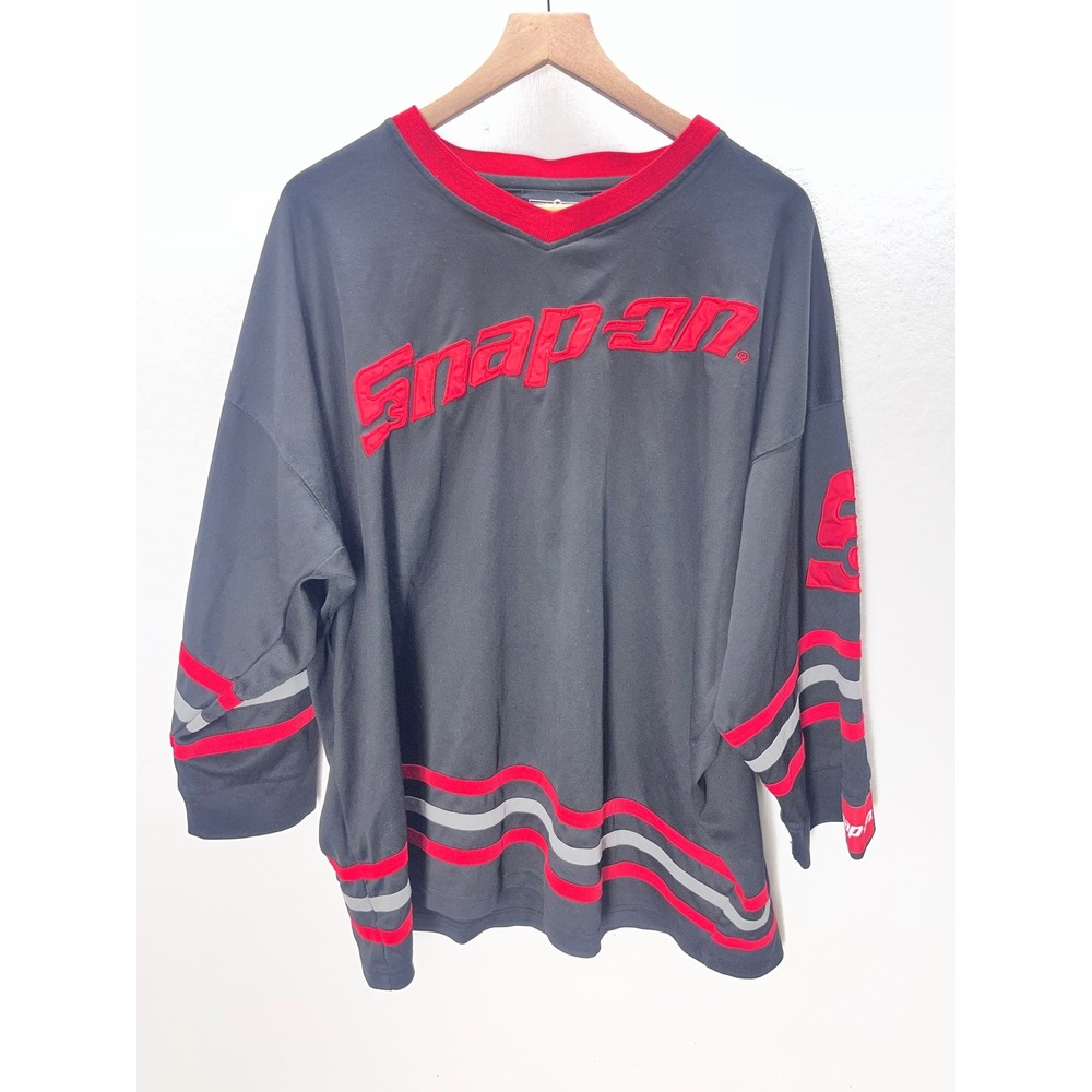 Snap-on Tools Jersey Mens XL Black Embroidered Hockey Long Sleeve 3223